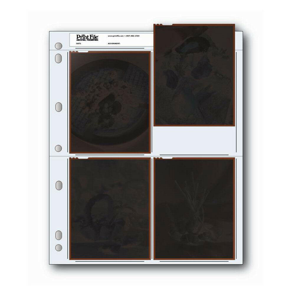 100x Archival Sleeves Pages Holds Four 4x5 Negatives Transparencies P –  eTone - Professional Photo Accessories